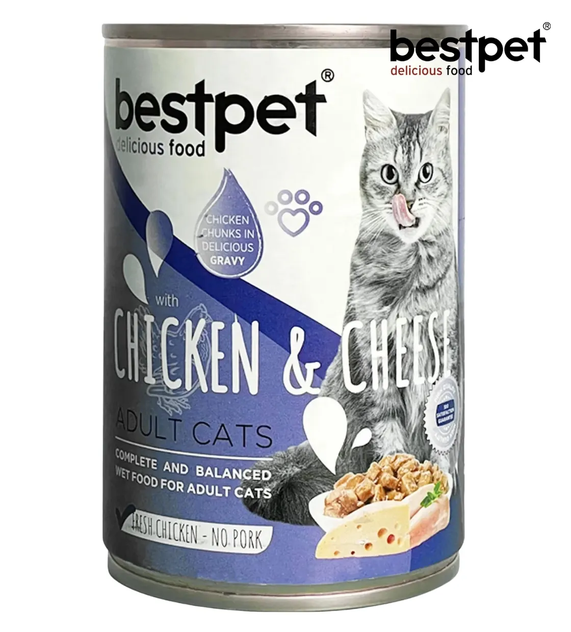 Bestpet Chicken and Cheese Chunks in Gravy Cat Wet Food 400 gm