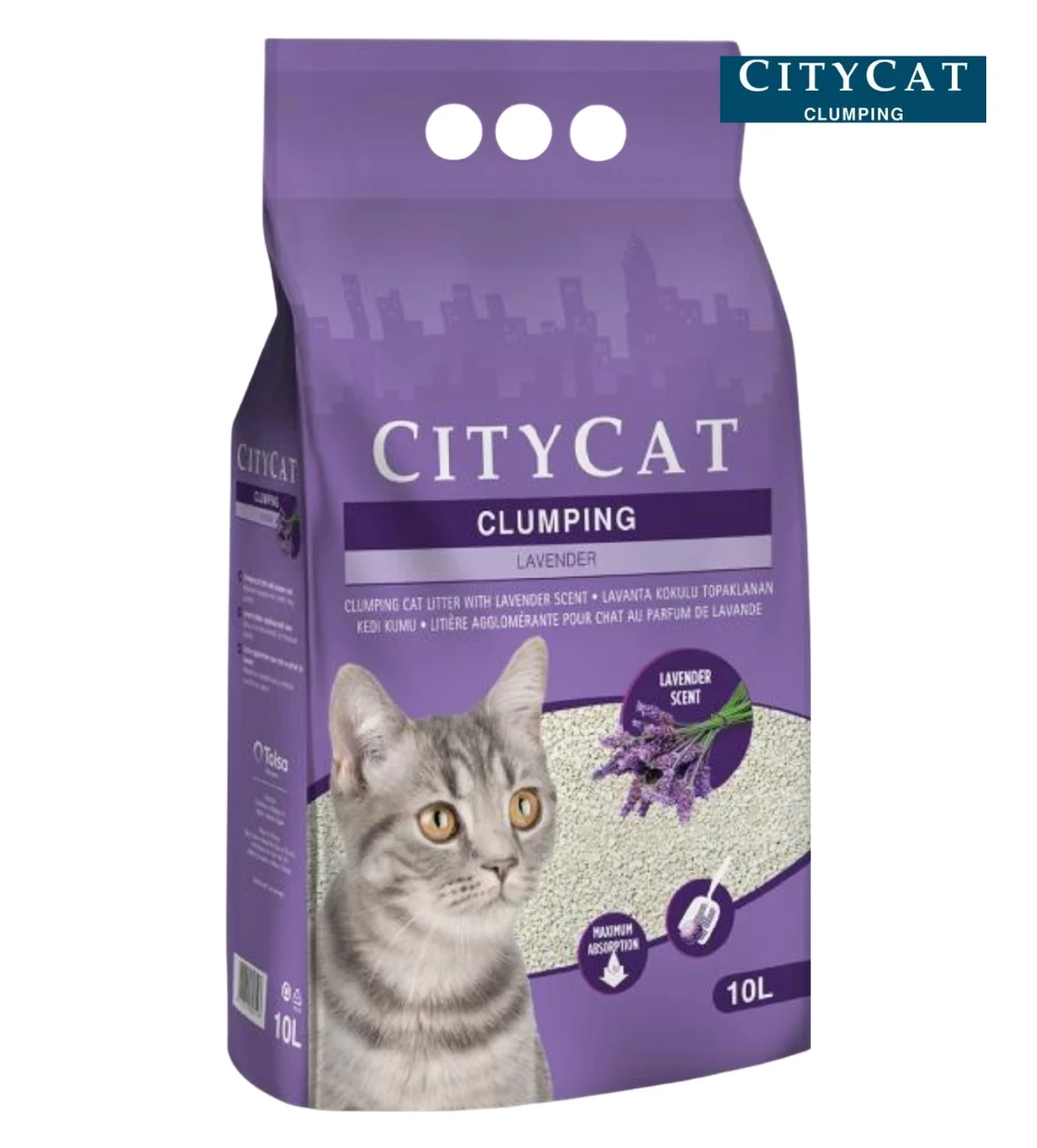 CityCat Lavender Scented Clumping Cat Litter 10 L