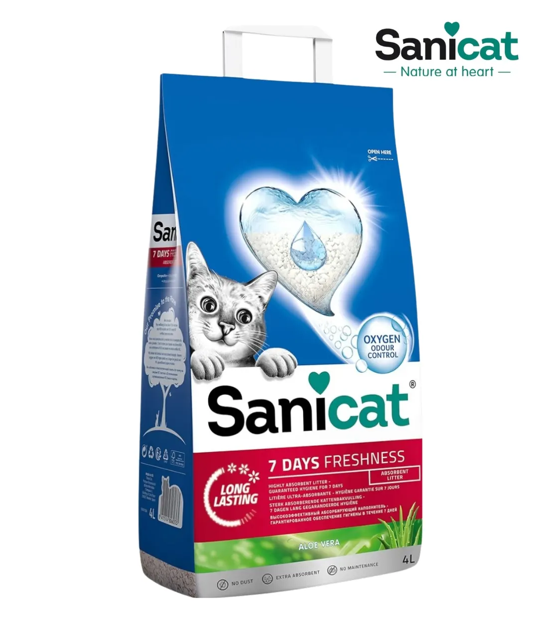 Sanicat 7 Days Freshness Aloe Vera Clumping Cat Litter 4 L