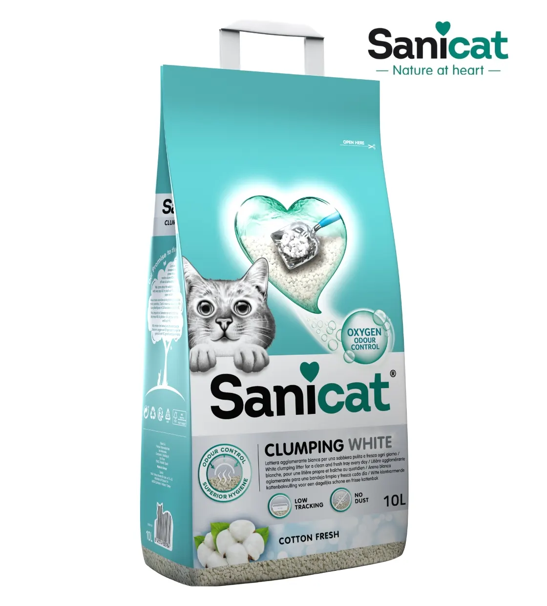 Sanicat White Cotton Fresh Clumping Cat Litter 10 L