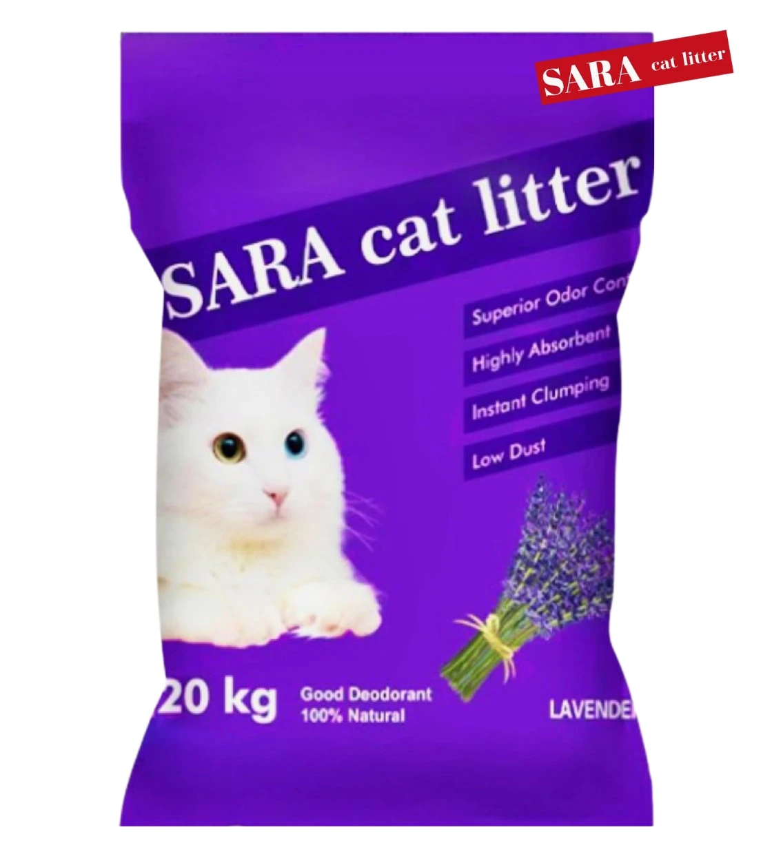 Sara Lavender Clumping Cat Litter 20 kg