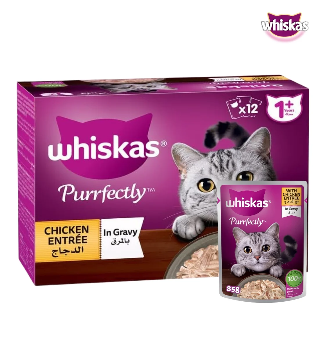 Whiskas Purrfectly Chicken Entree Cat Wet Food 85 gm x 12 pcs