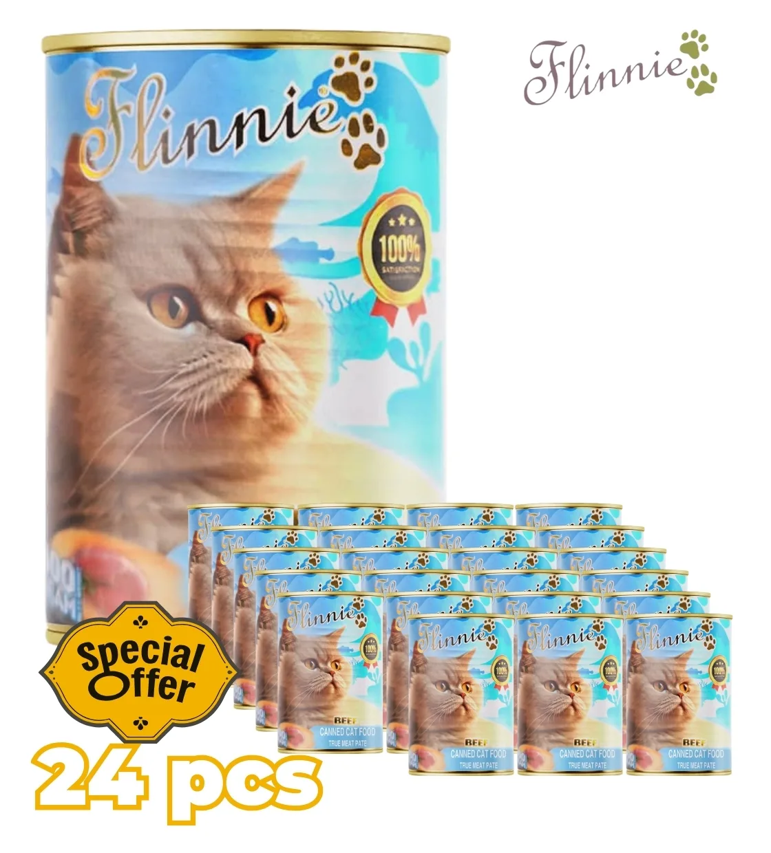 Flinnie Beef Pate Cat Wet Food 400 gm x 24 pcs