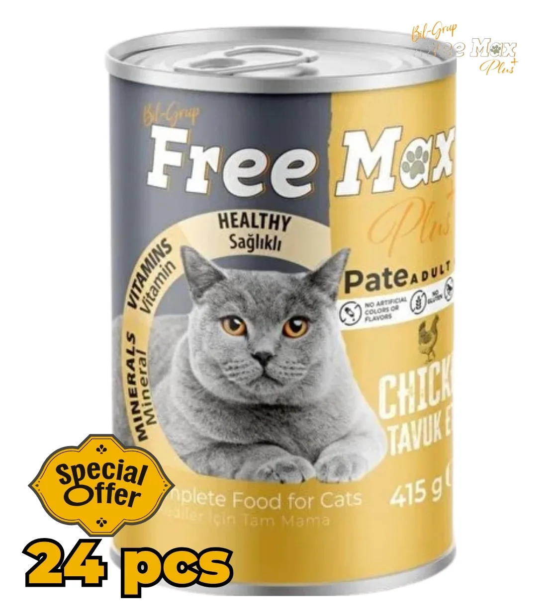 Free Max Chicken Pate Cat Wet Food 400 gm x 24 pcs