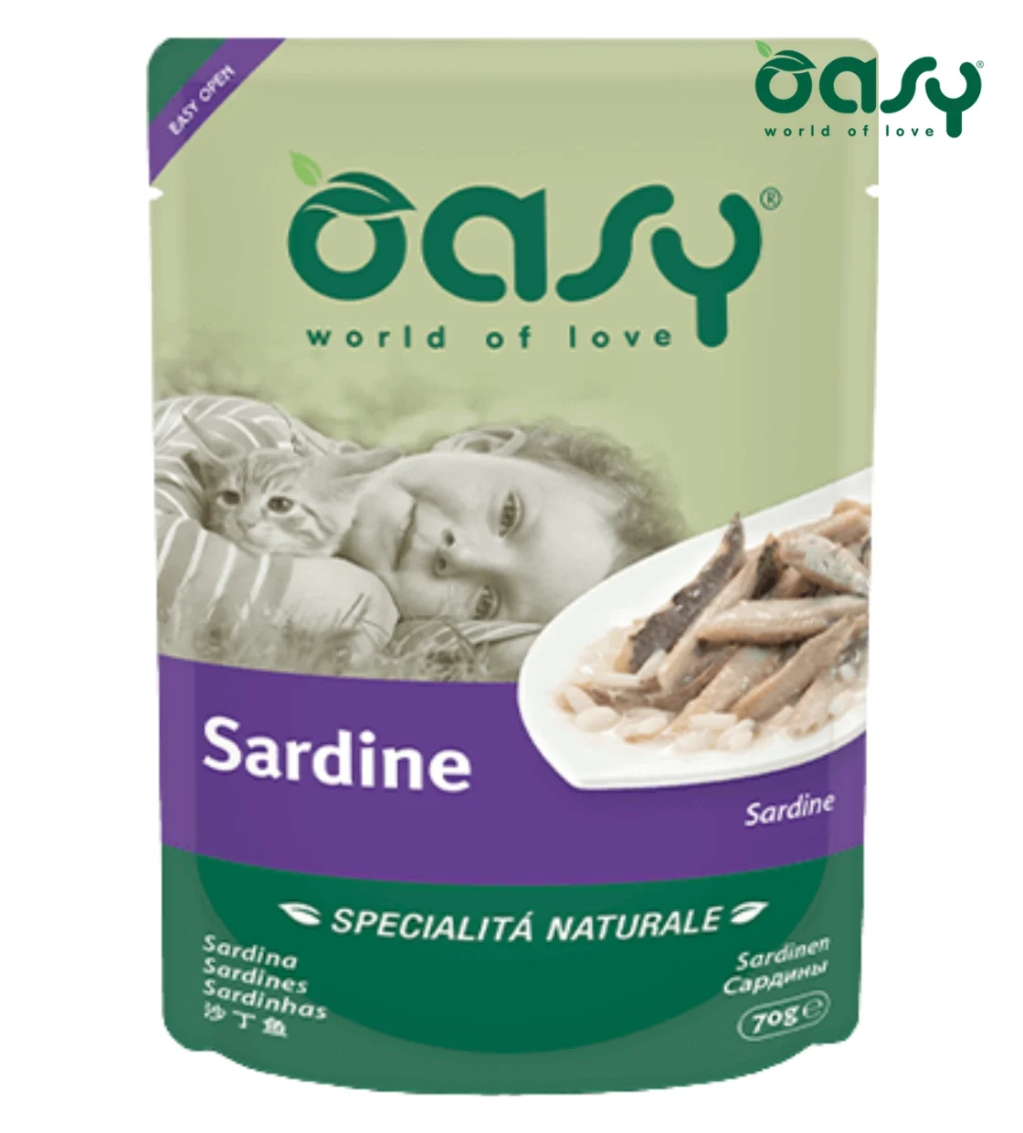 Oasy Natural Sardine in Soft Jelly Cat Wet Food 70 gm
