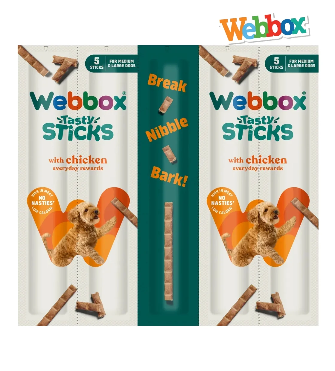 Webbox Chicken Tasty Sticks Dog Treats 11 gm x 5 pcs