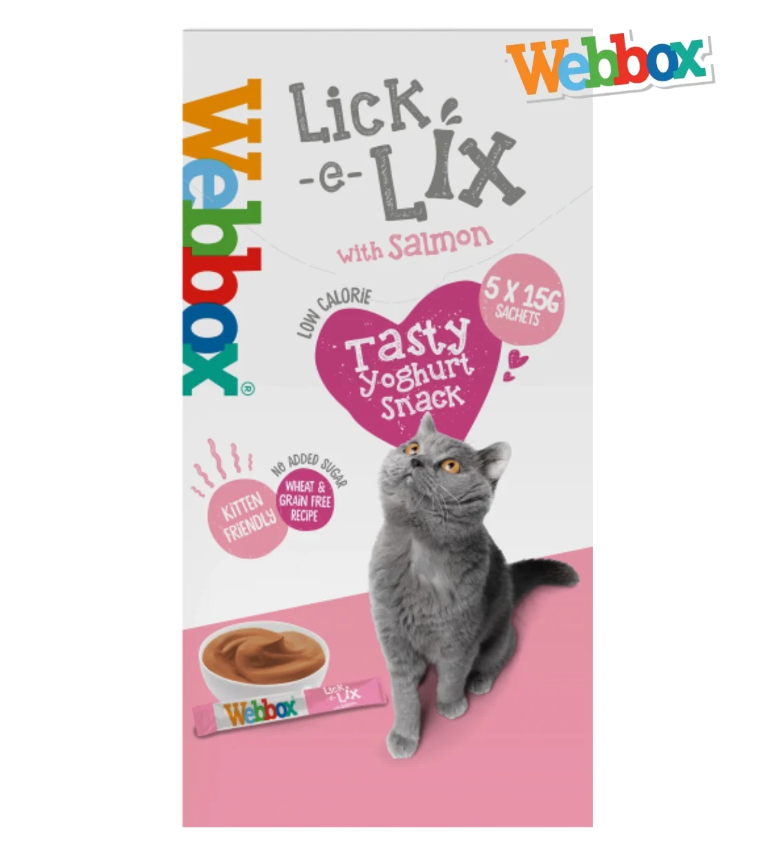 Webbox Lick-e-Lix Salmon Creamy Cat Treats 15 gm x 5 pcs