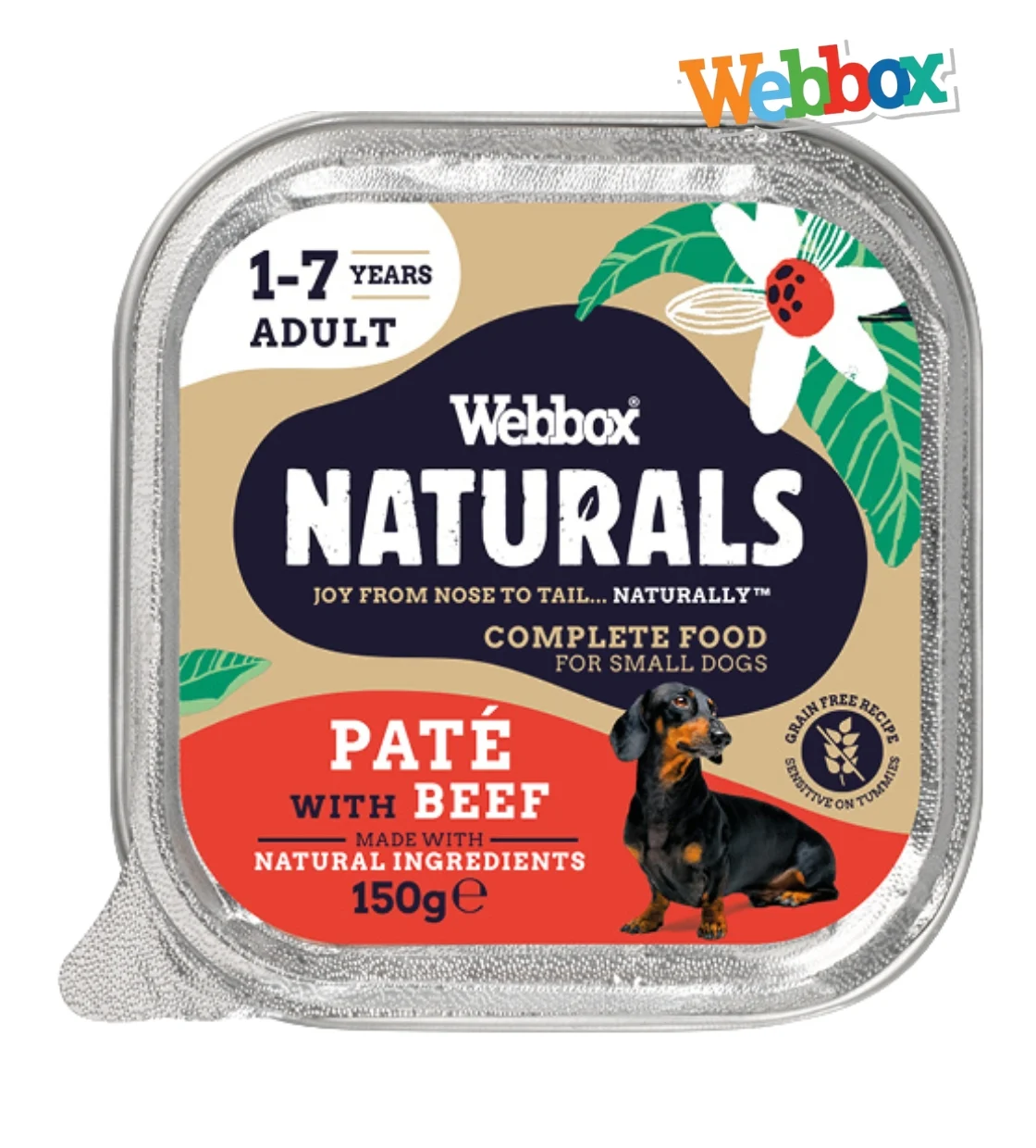 Webbox Natural Beef Pate Small Dog Wet Food 150 gm