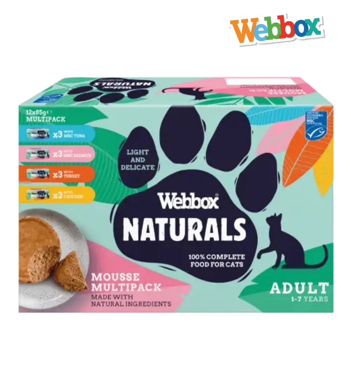 Webbox Natural Mousse Multipack Cat Wet Food 85 gm x 12 pcs