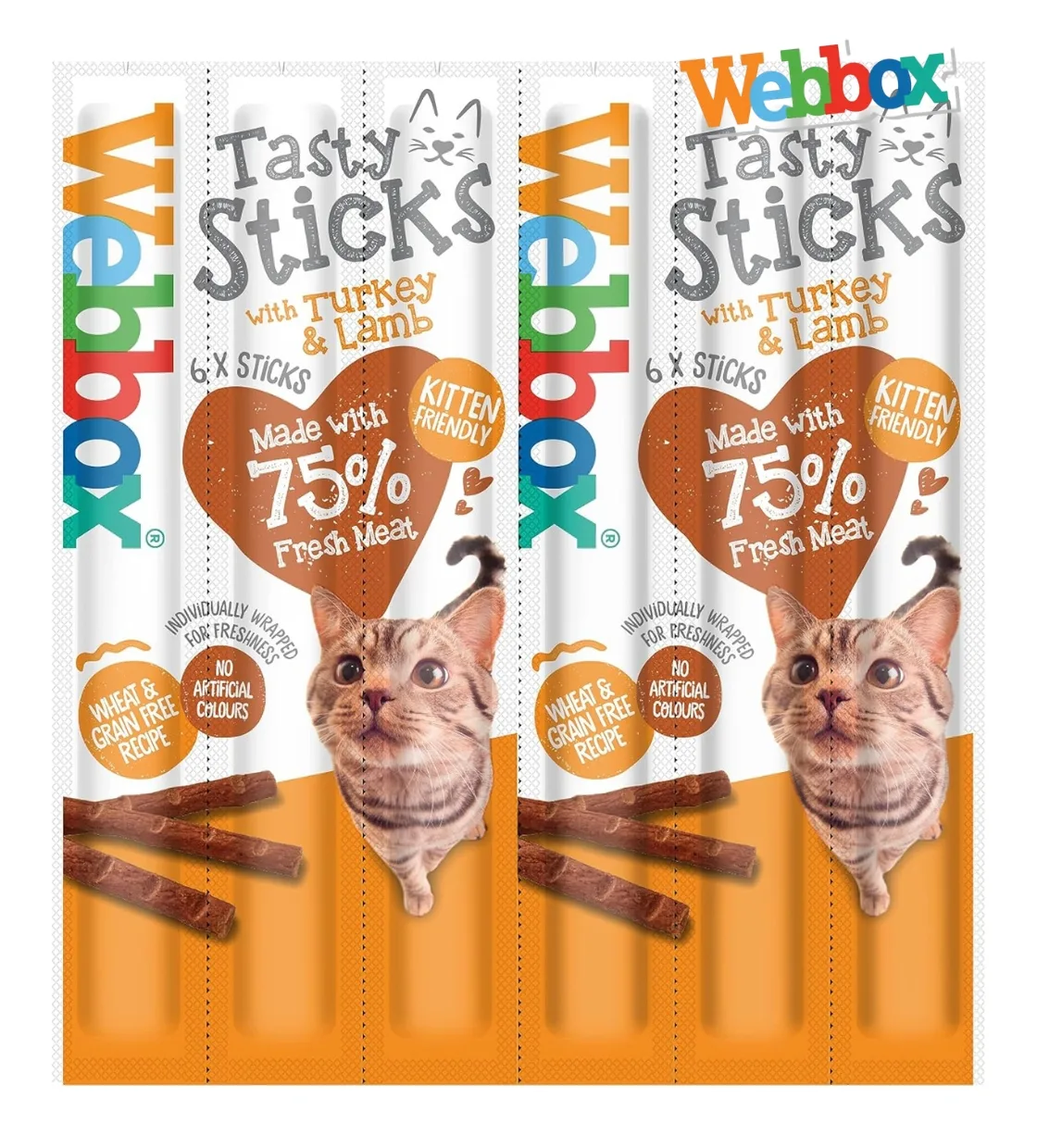 Webbox Turkey and Lamb Tasty Sticks Cat Treats 5 gm x 6 pcs