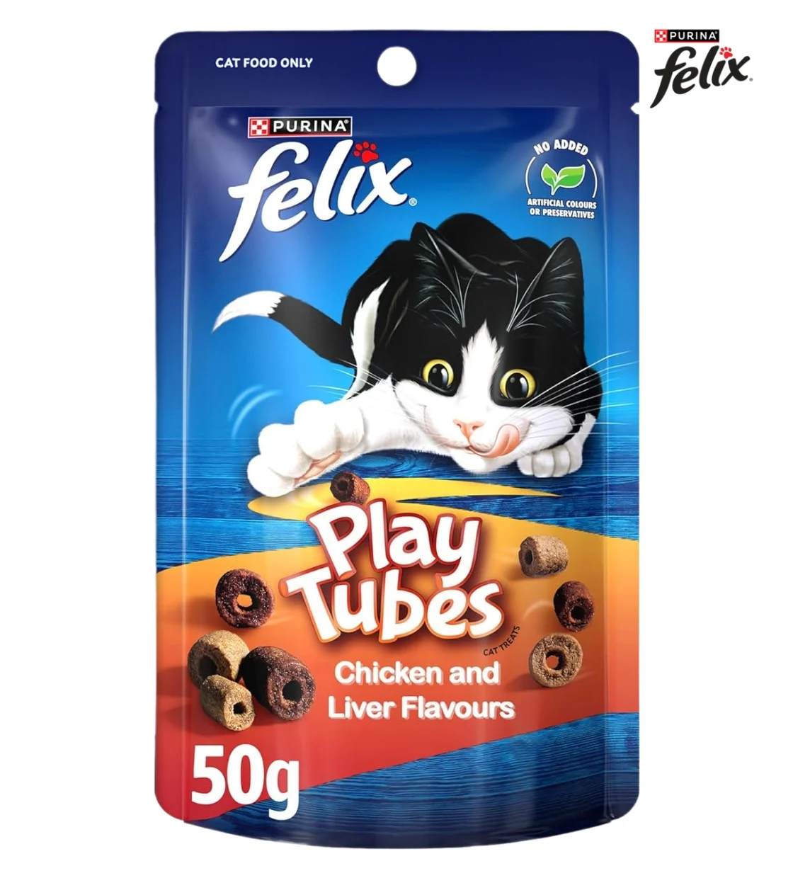 Felix Play Tubes Chicken and Liver Flavours Cat Treats 50 gm