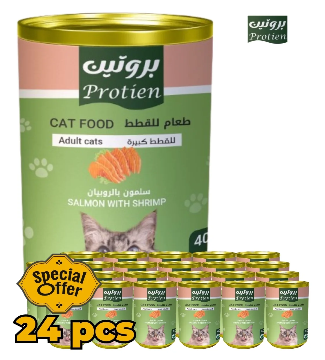Protein Salmon and Shrimp Chunks Cat Wet Food 400gm x 24pcs