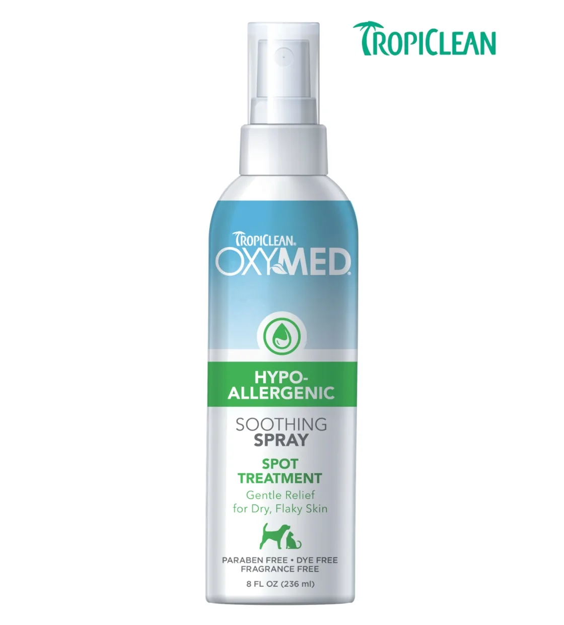 TropiClean OxyMed Hypoallergenic Anti Itch Spray Cats and Dogs 236 ml