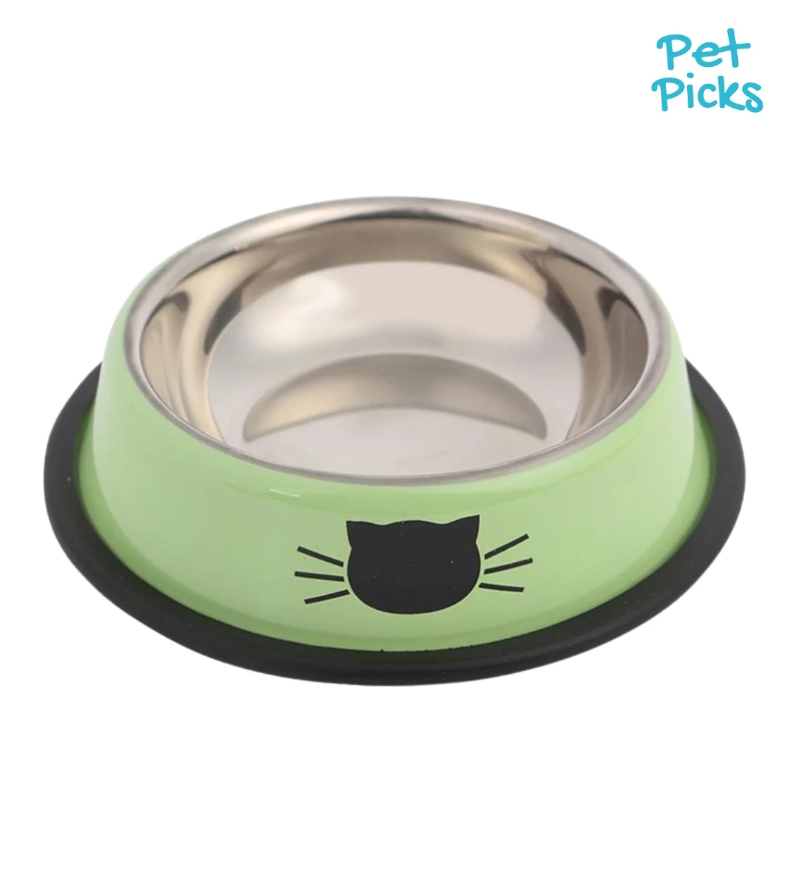 Pet Picks Stainless Steel Pet Bowl Green 15 x 4 cm