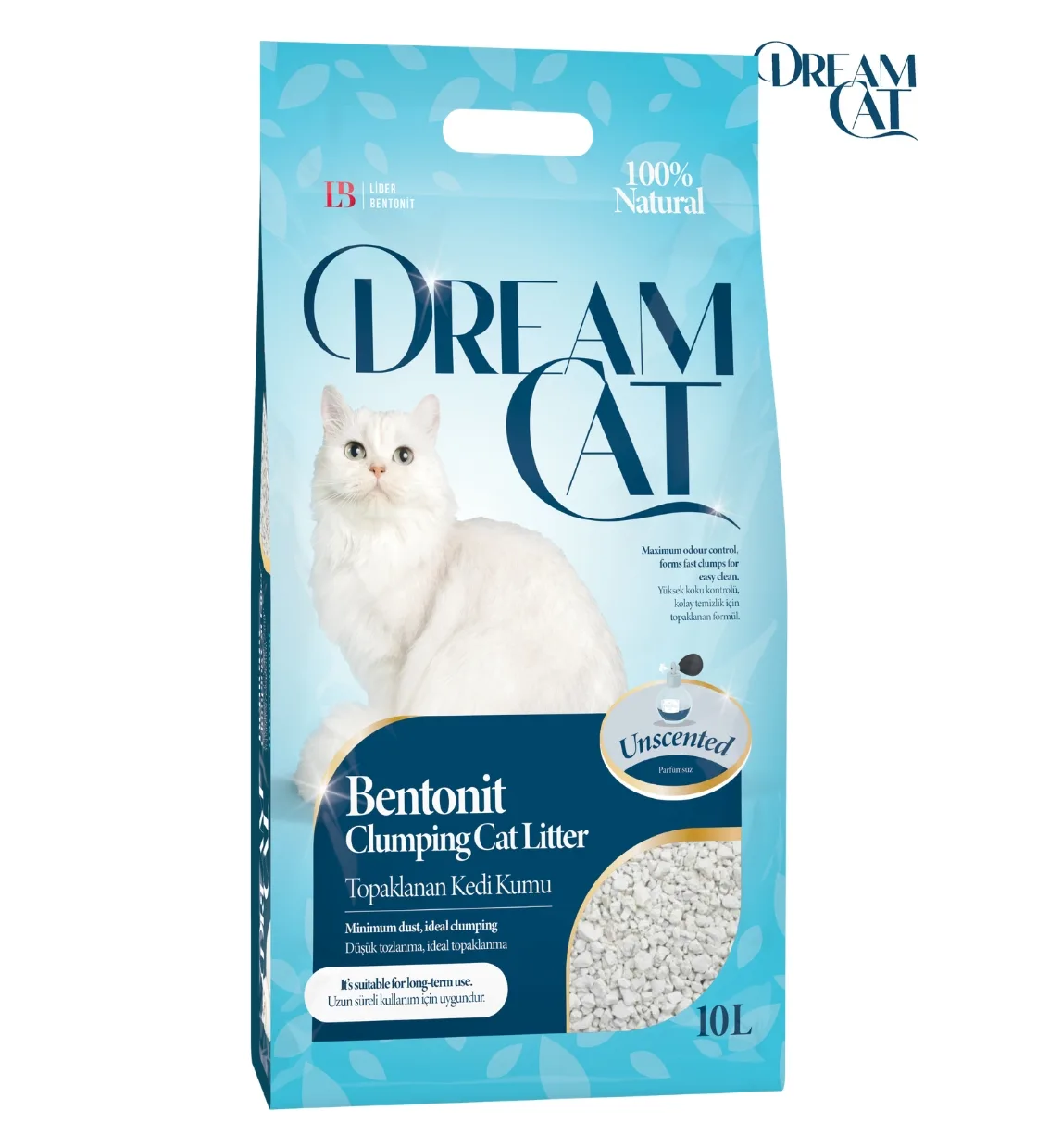 Dream Cat Unscented Clumping Cat Litter 10 L