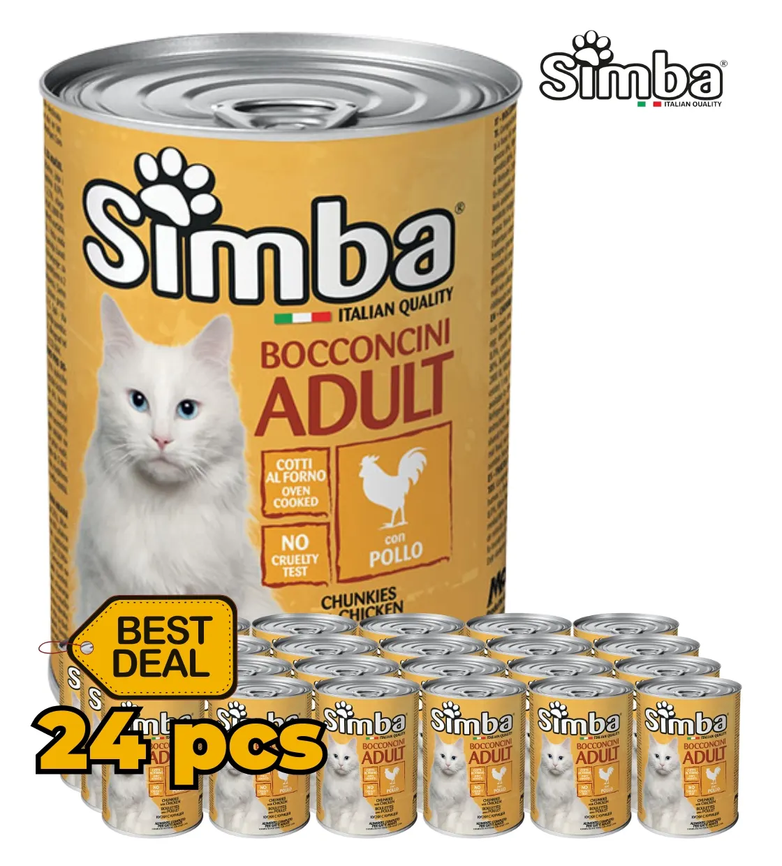Simba Chicken Chunks Cat Wet Food 415 gm x 24pcs