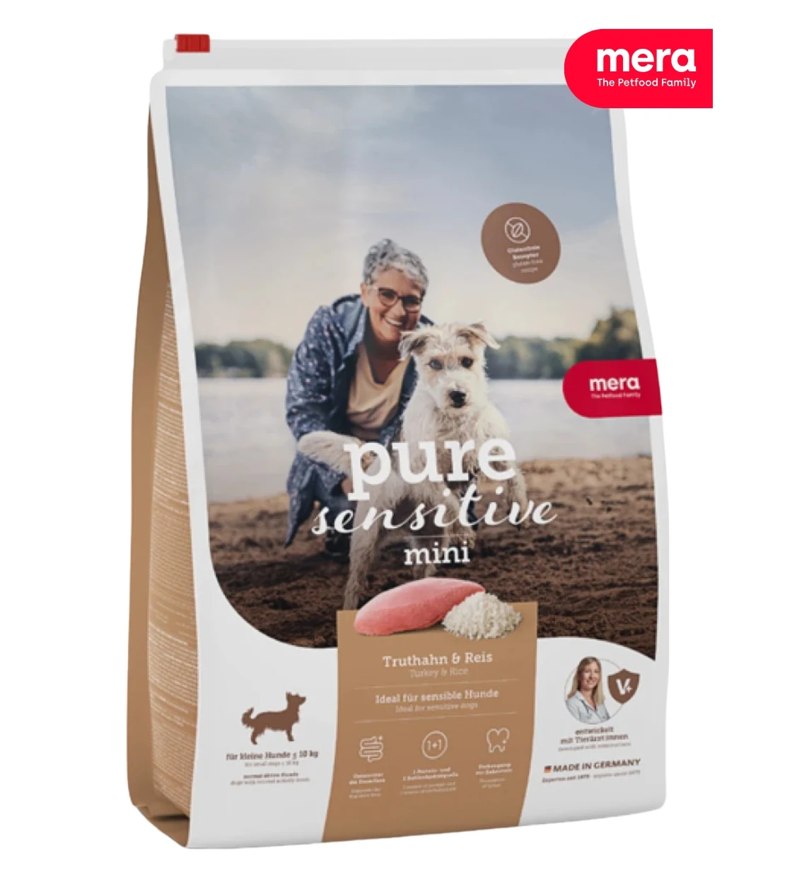 Mera Pure Sensitive Turkey and Rice Mini Dog Dry Food 4kg