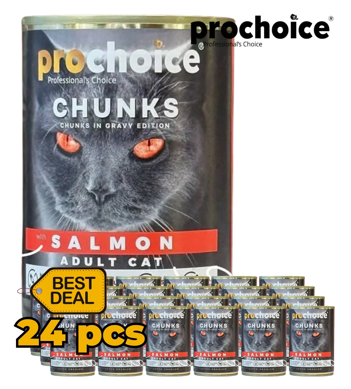 Prochoice Salmon Chunks Cat Wet Food 400gm x 24pcs