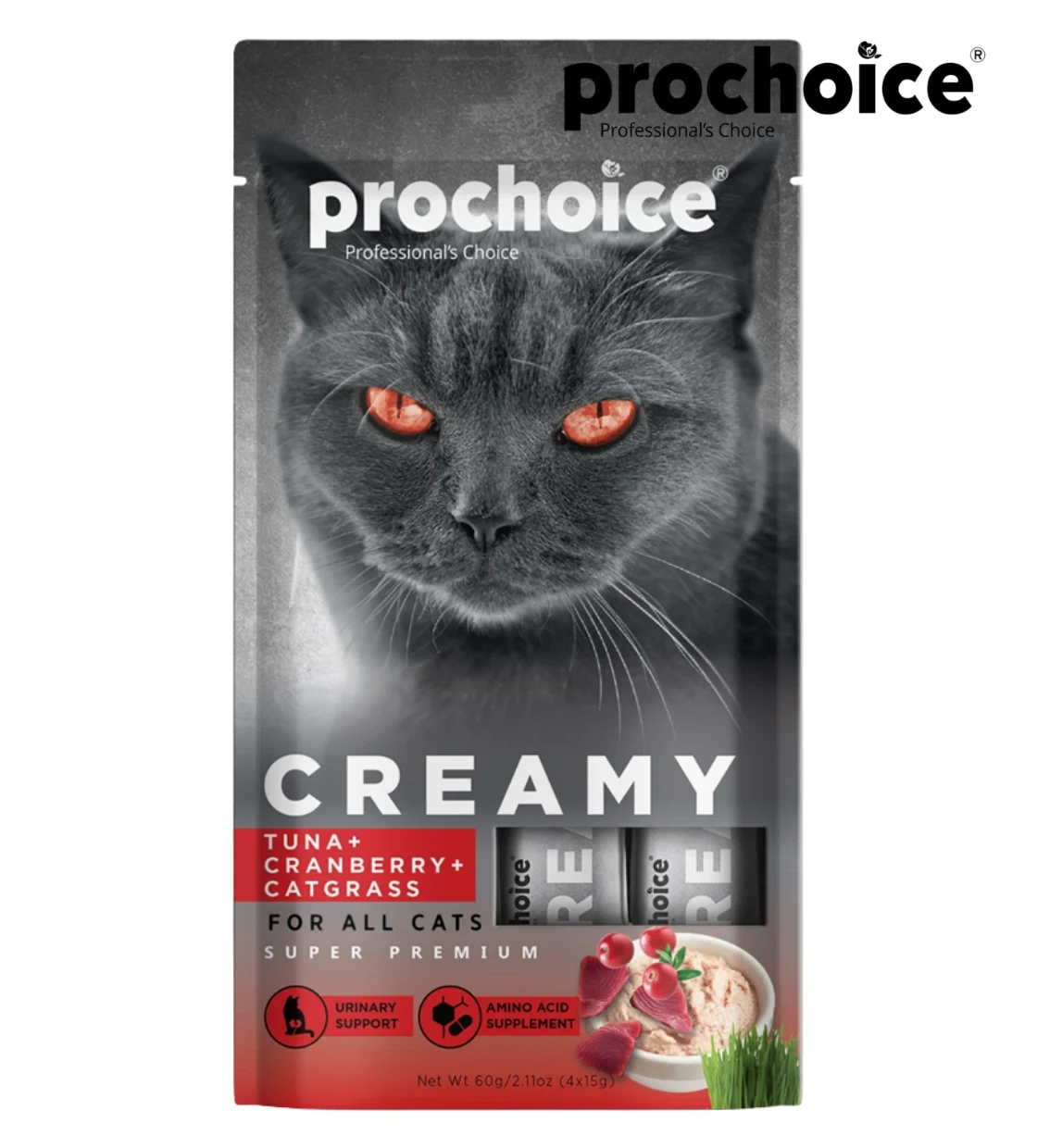 Prochoice Tuna, Cranberry and Catnip Creamy Cat Treats 15gm x 4pcs