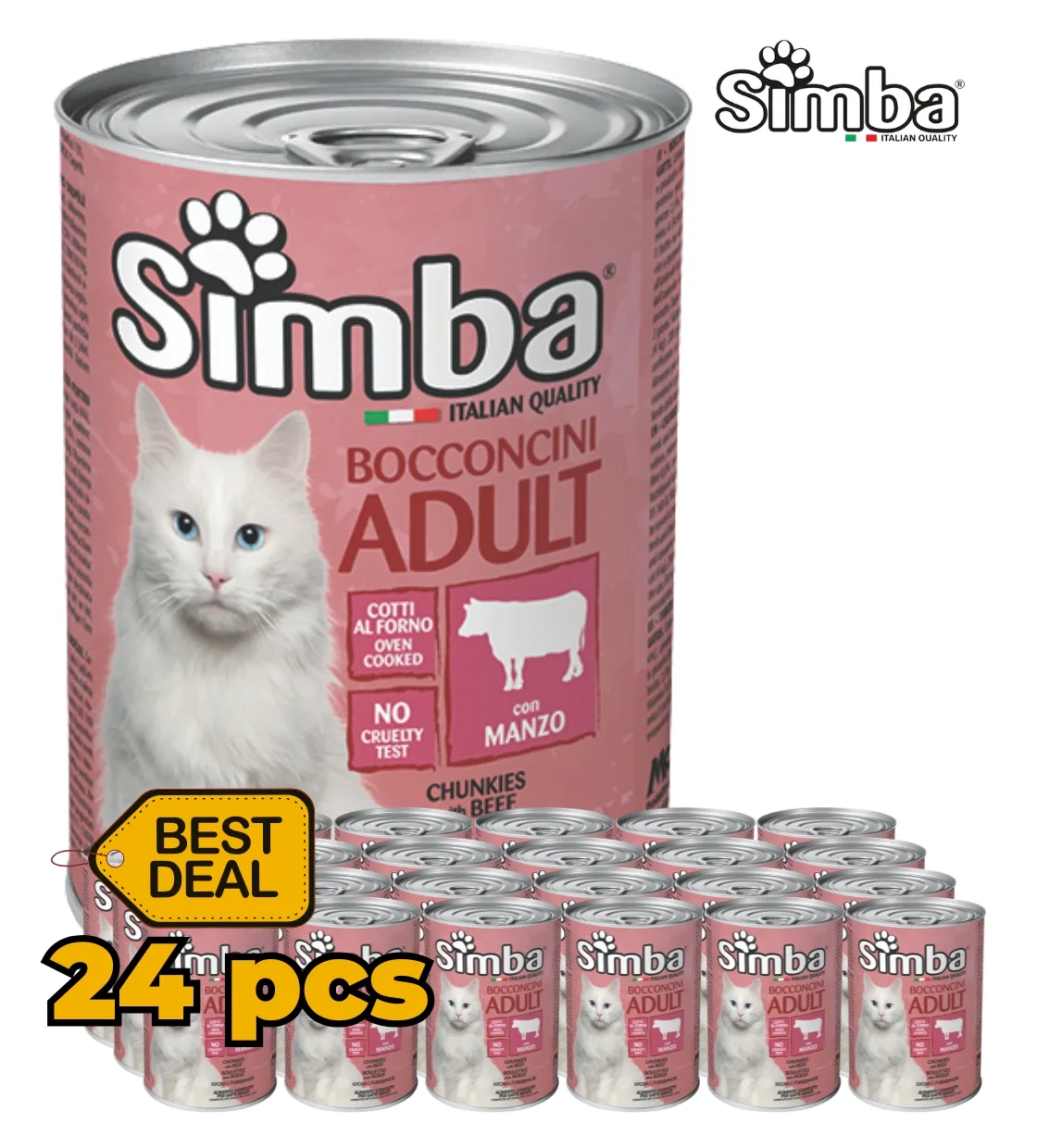Simba Beef Chunks Cat Wet Food 415 gm x 24pcs