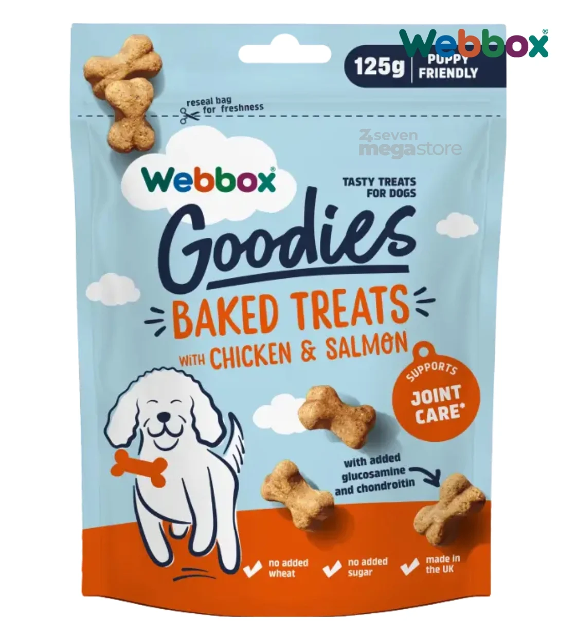 Webbox Goodies Chicken & Salmon Baked Dog Treats 125gm