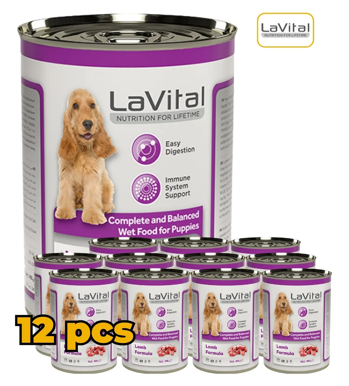Lavital Lamb Pate Puppy Wet Food 400gm x 12pcs