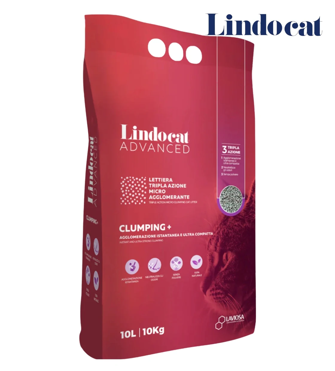 Lindocat Advanced Unscented Clumping+ Cat Litter 10L