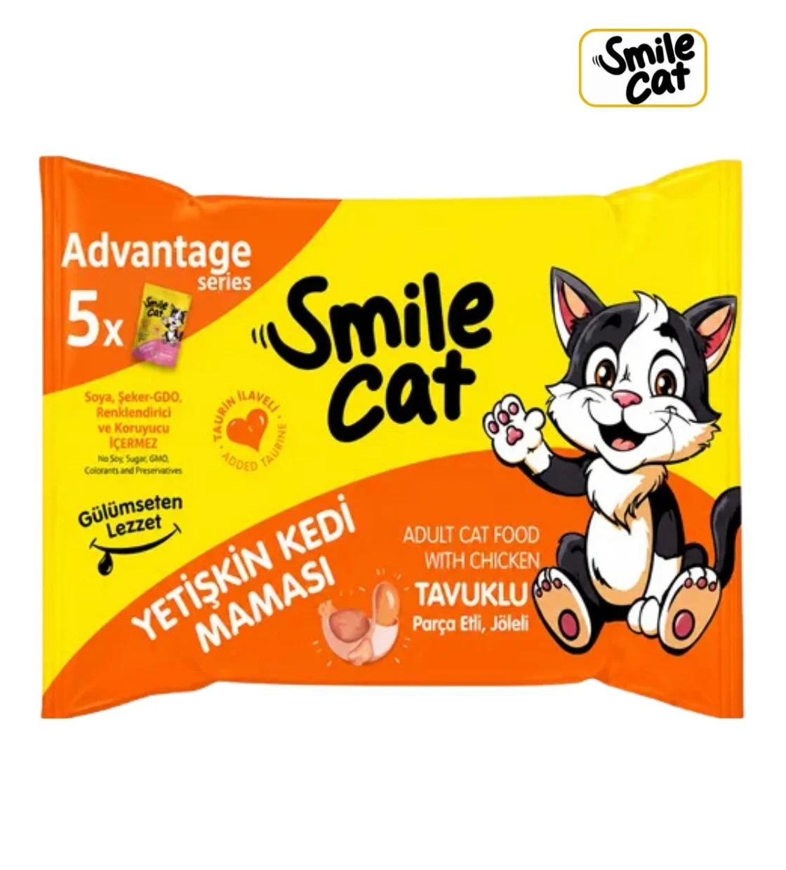 Smile Cat Chicken Chunks in Jelly Cat Wet Food 85gm x 5pcs