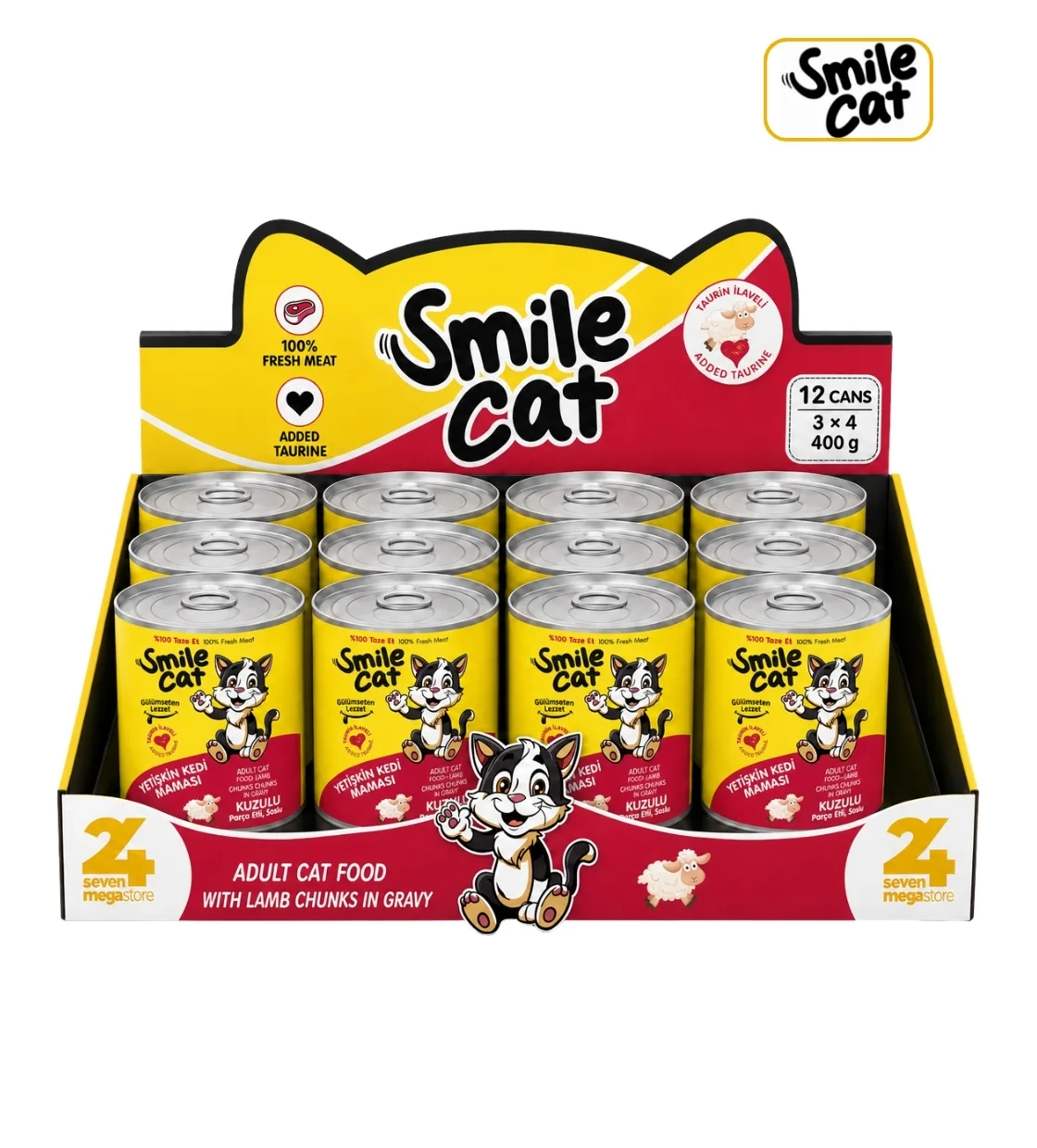Smile Cat Lamb Chunks in Gravy Cat Wet Food 400gm x 12pcs