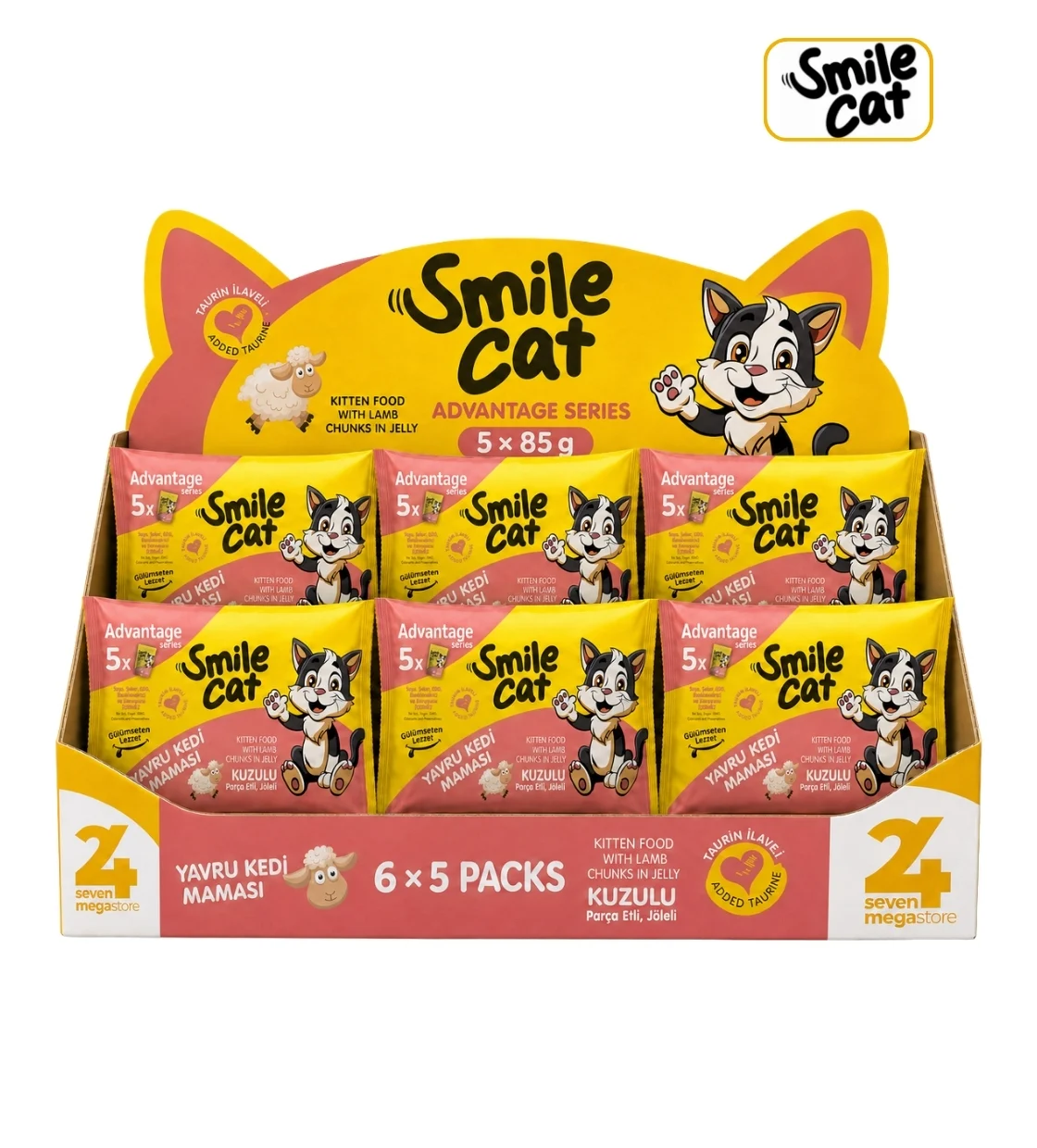 Smile Cat Lamb Chunks in Jelly Kitten Wet Food 425gm x 6pcs