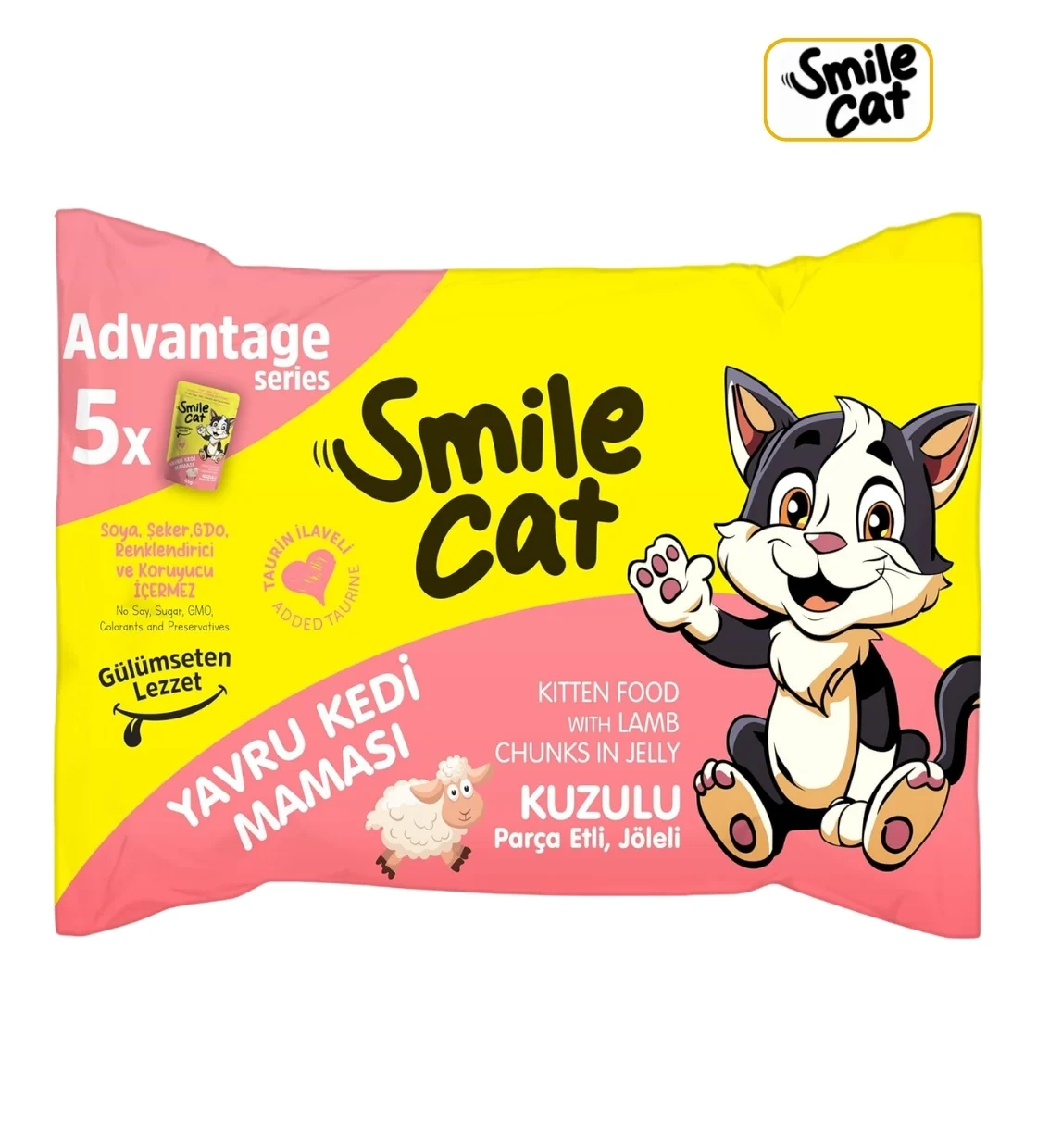 Smile Cat Lamb Chunks in Jelly Kitten Wet Food 85gm x 5pcs