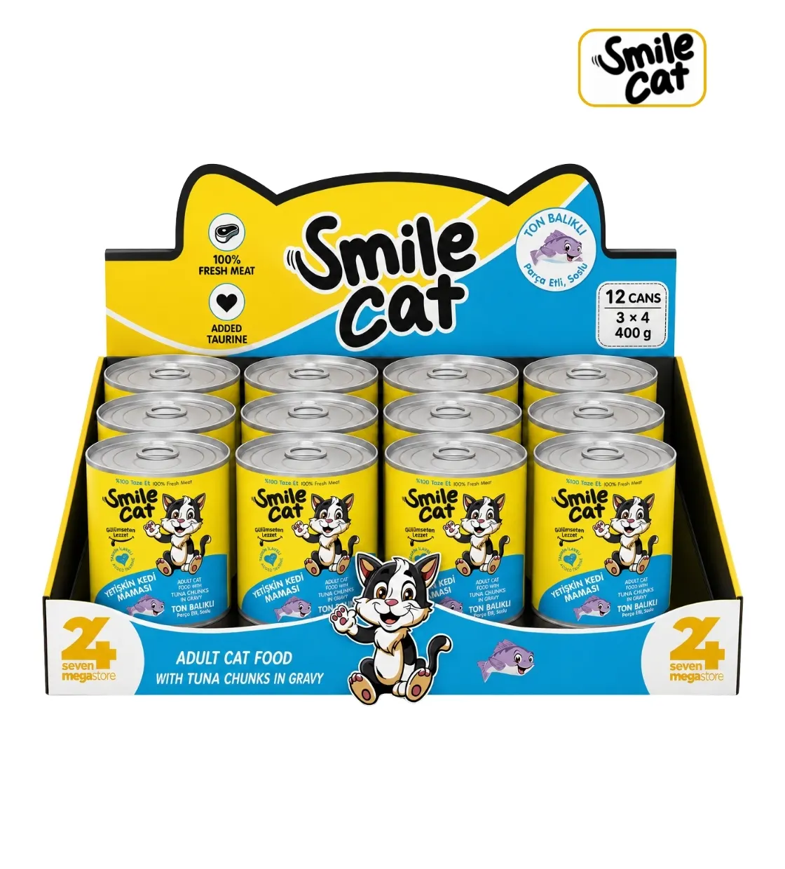 Smile Cat Chicken Chunks in Gravy Cat Wet Food 400gm x 12pcs