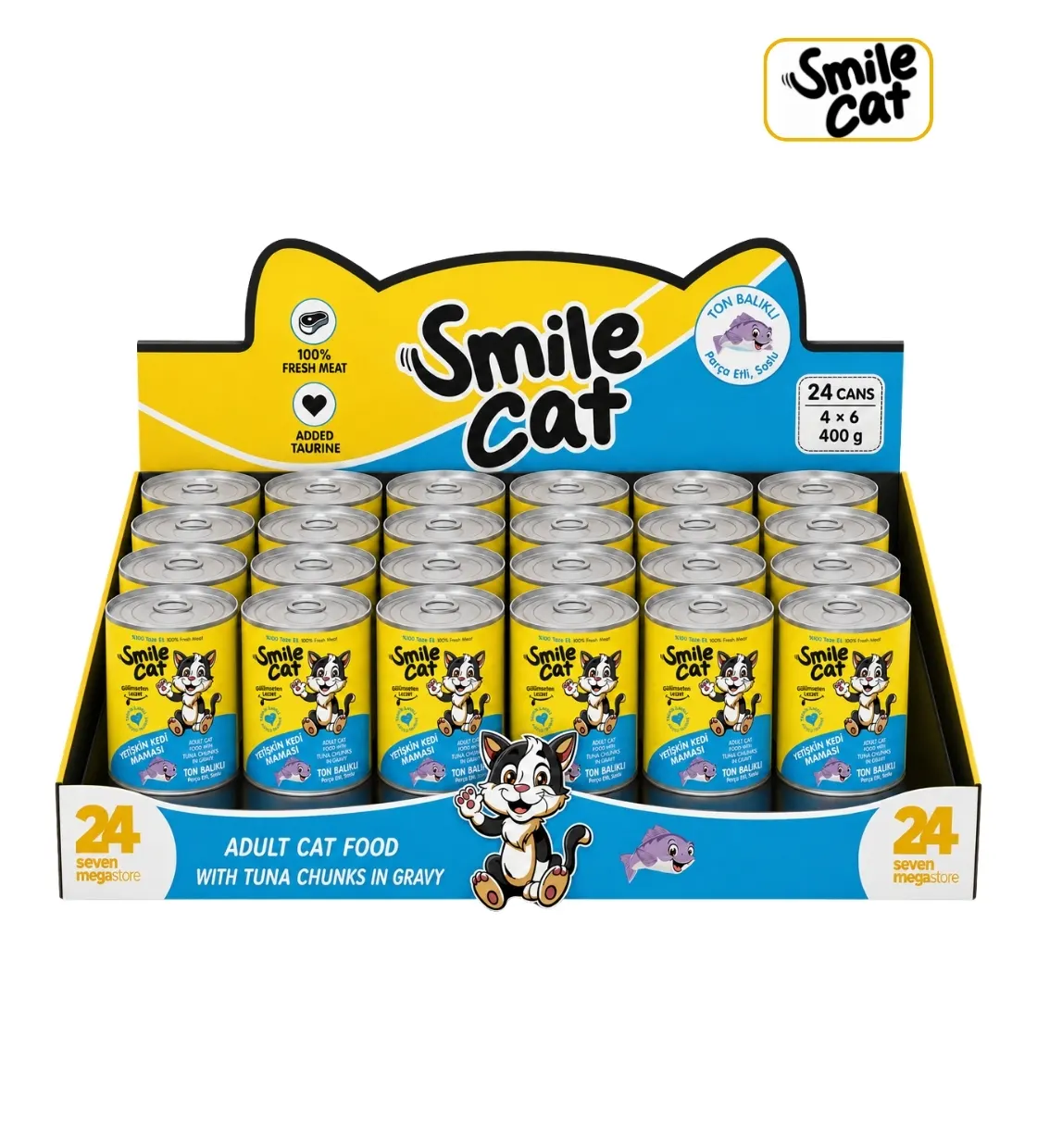 Smile Cat Chicken Chunks in Gravy Cat Wet Food 400gm x 24 pcs