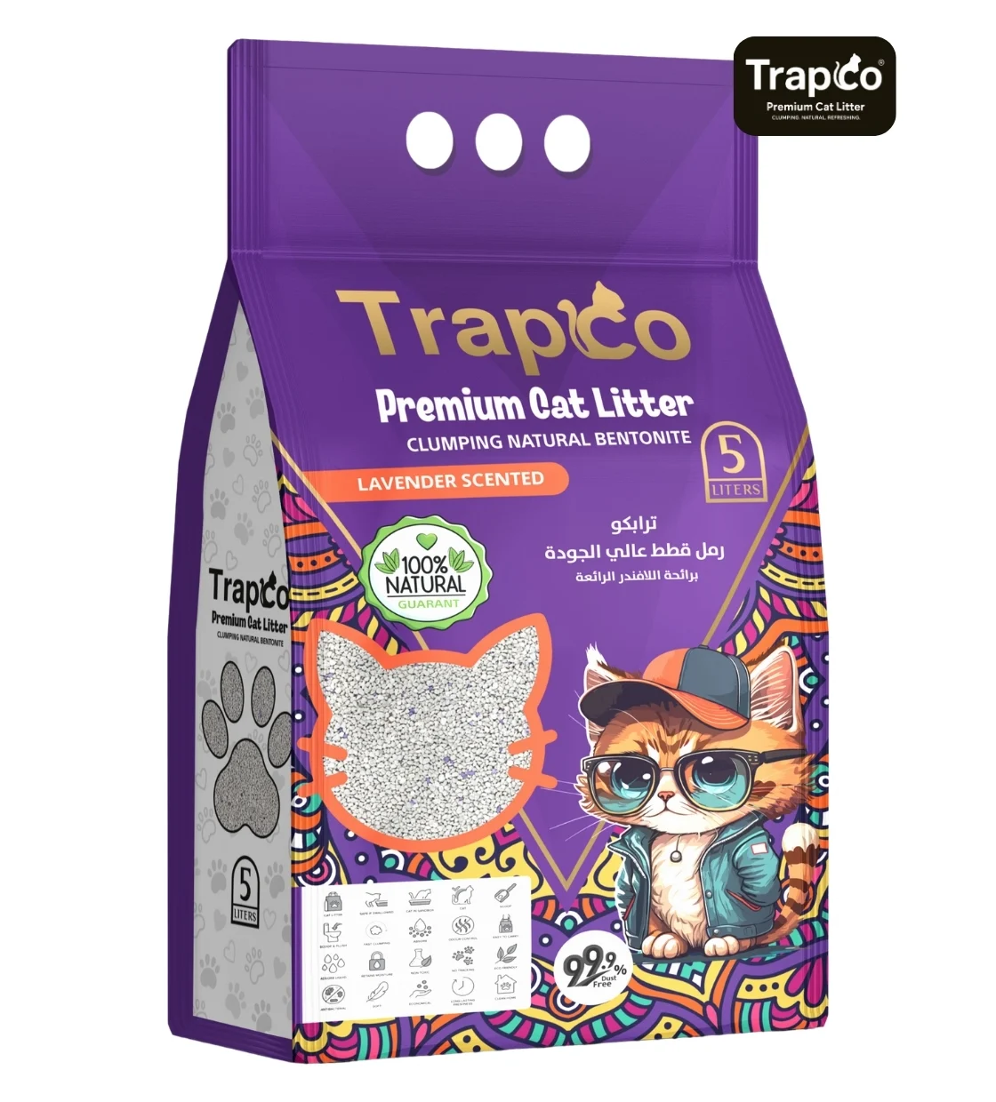 Trapco Lavender Clumping Cat Litter 5L