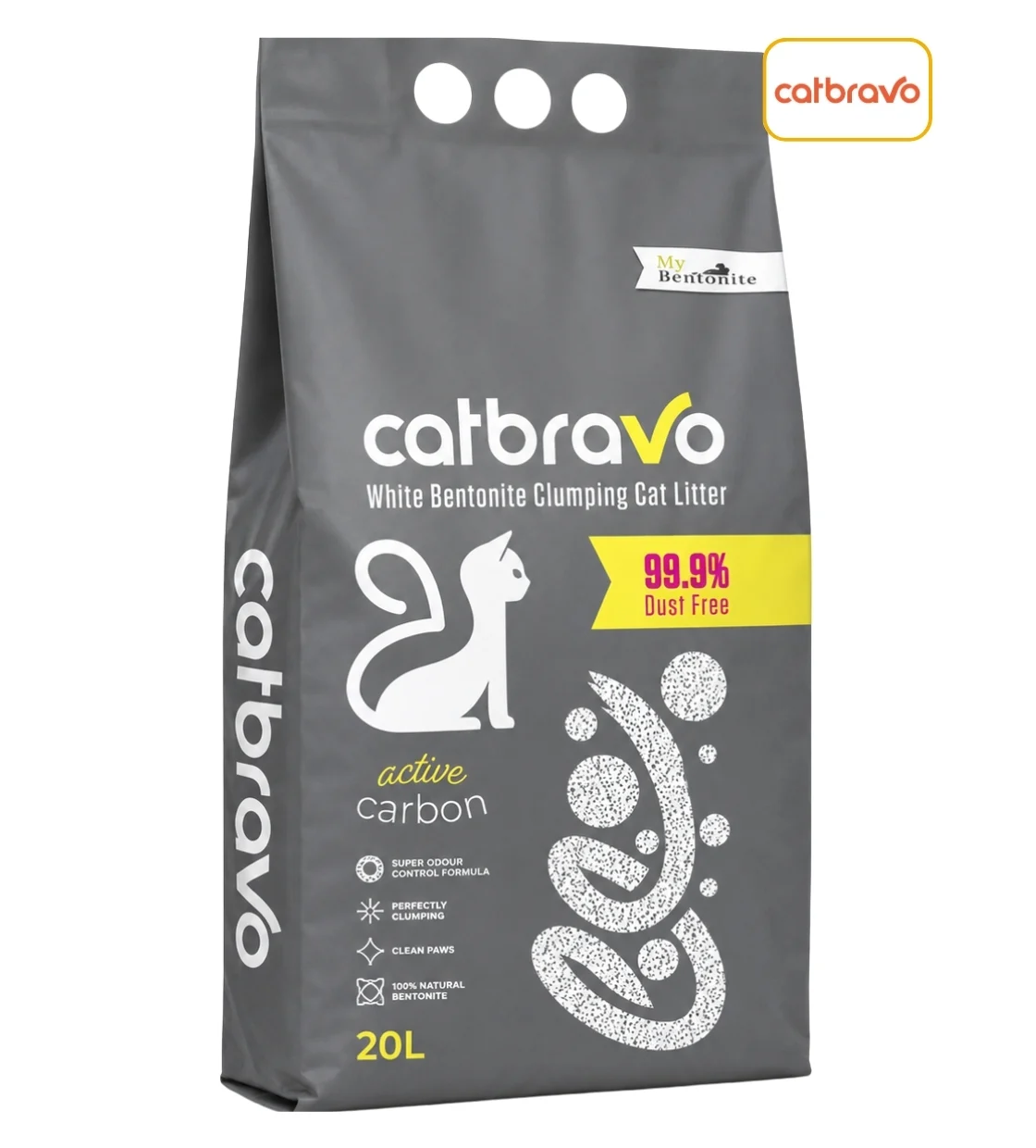 Catbravo Active Carbon Clumping Cat Litter 20L