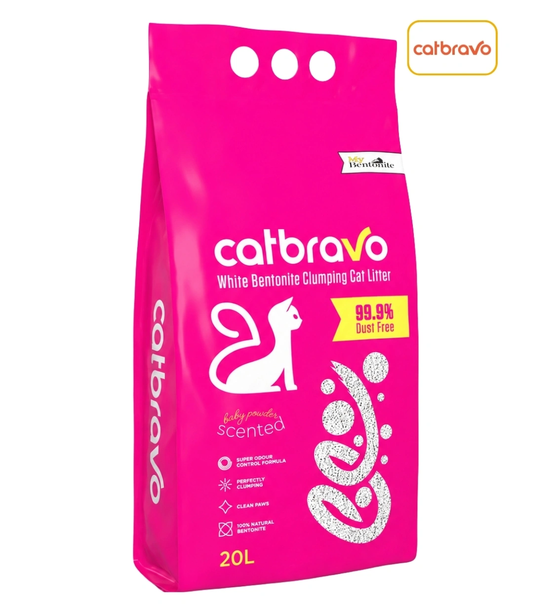 Catbravo Baby Powder Clumping Cat Litter 20L