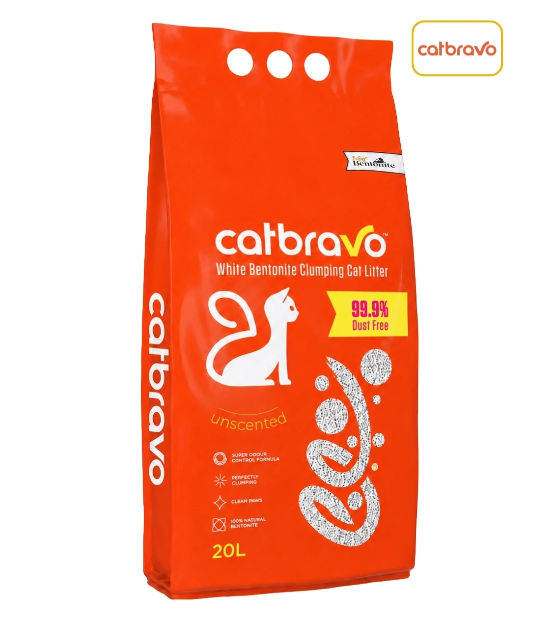 Catbravo Unscented Clumping Cat Litter 20L
