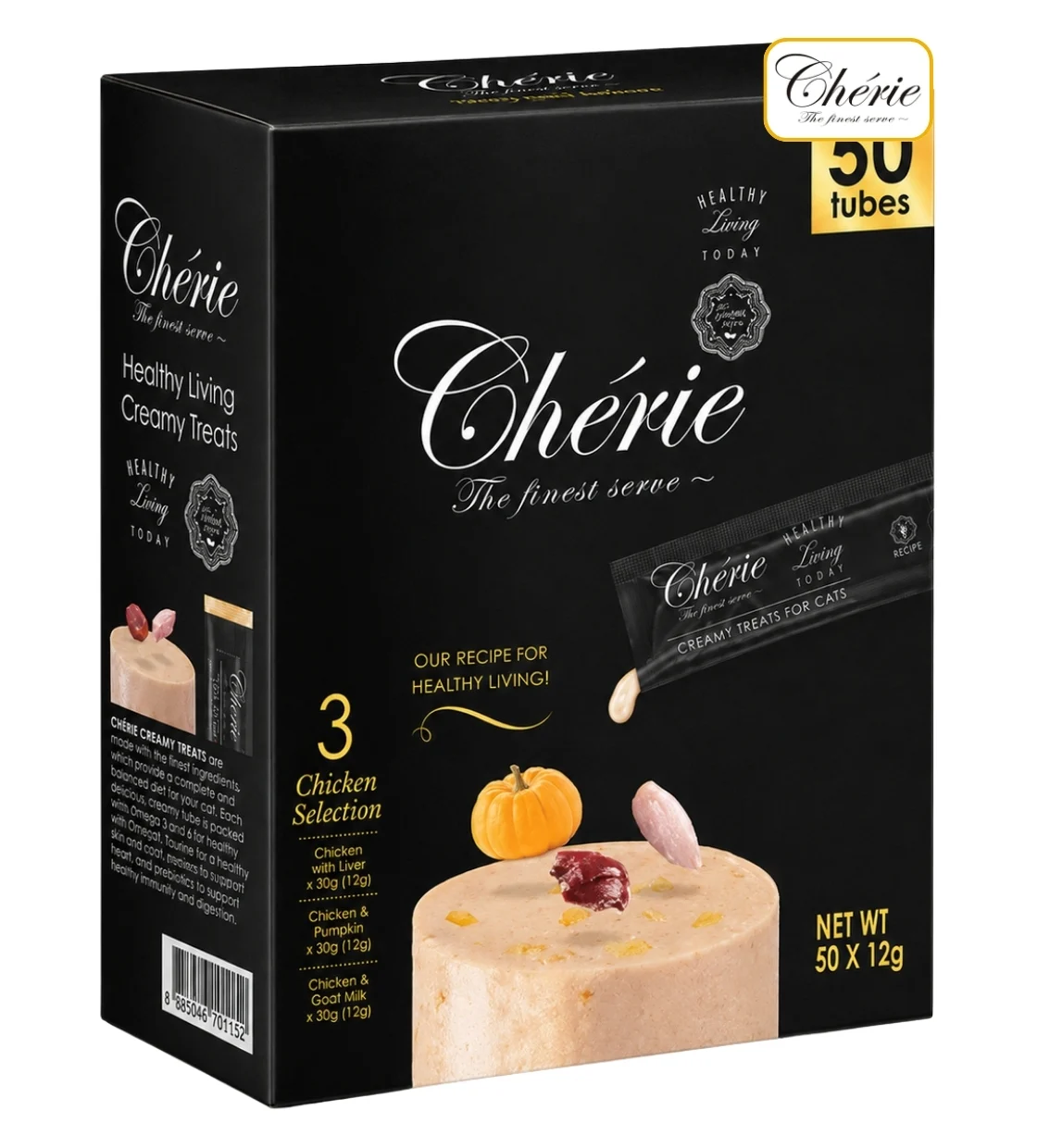 Cherie Healthy Living Chicken Selection Creamy Cat Treats 600gm