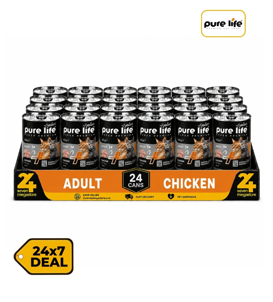 Pure Life Plus Chicken Chunks in Gravy Cat Wet Food 400gm x 24pcs