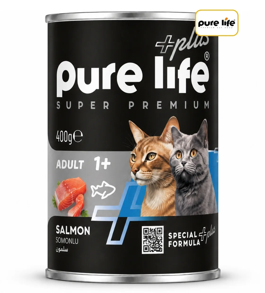 Pure Life Plus Salmon Chunks in Gravy Cat Wet Food 400gm