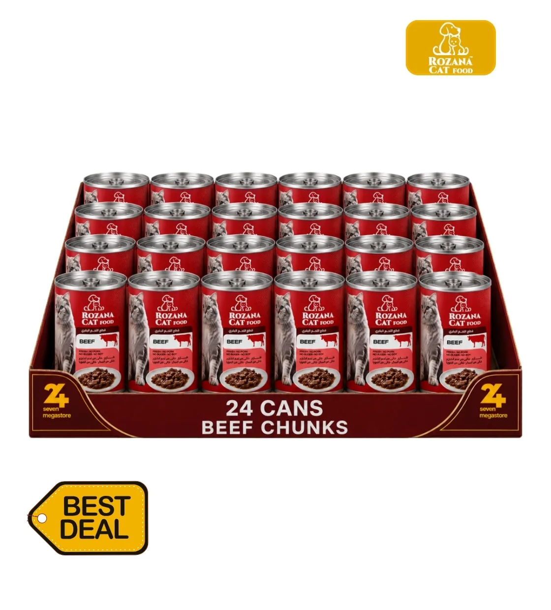 Rozana Beef Chunks Cat Wet Food 400gm x 24pcs