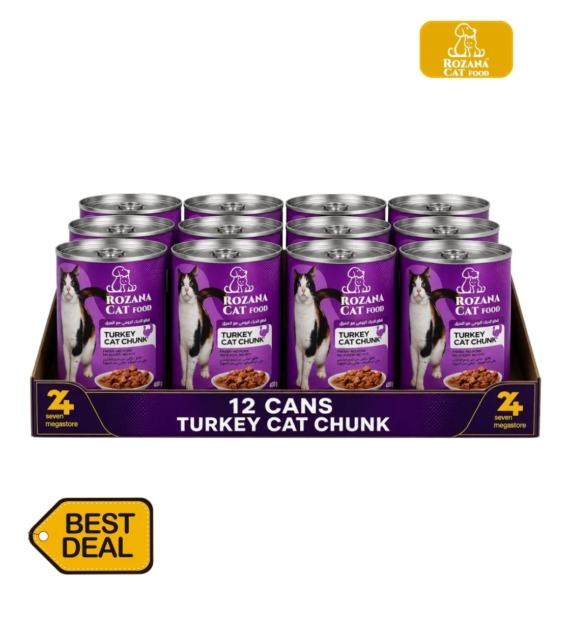 Rozana Turkey Chunks Cat Wet Food 400gm x 12pcs