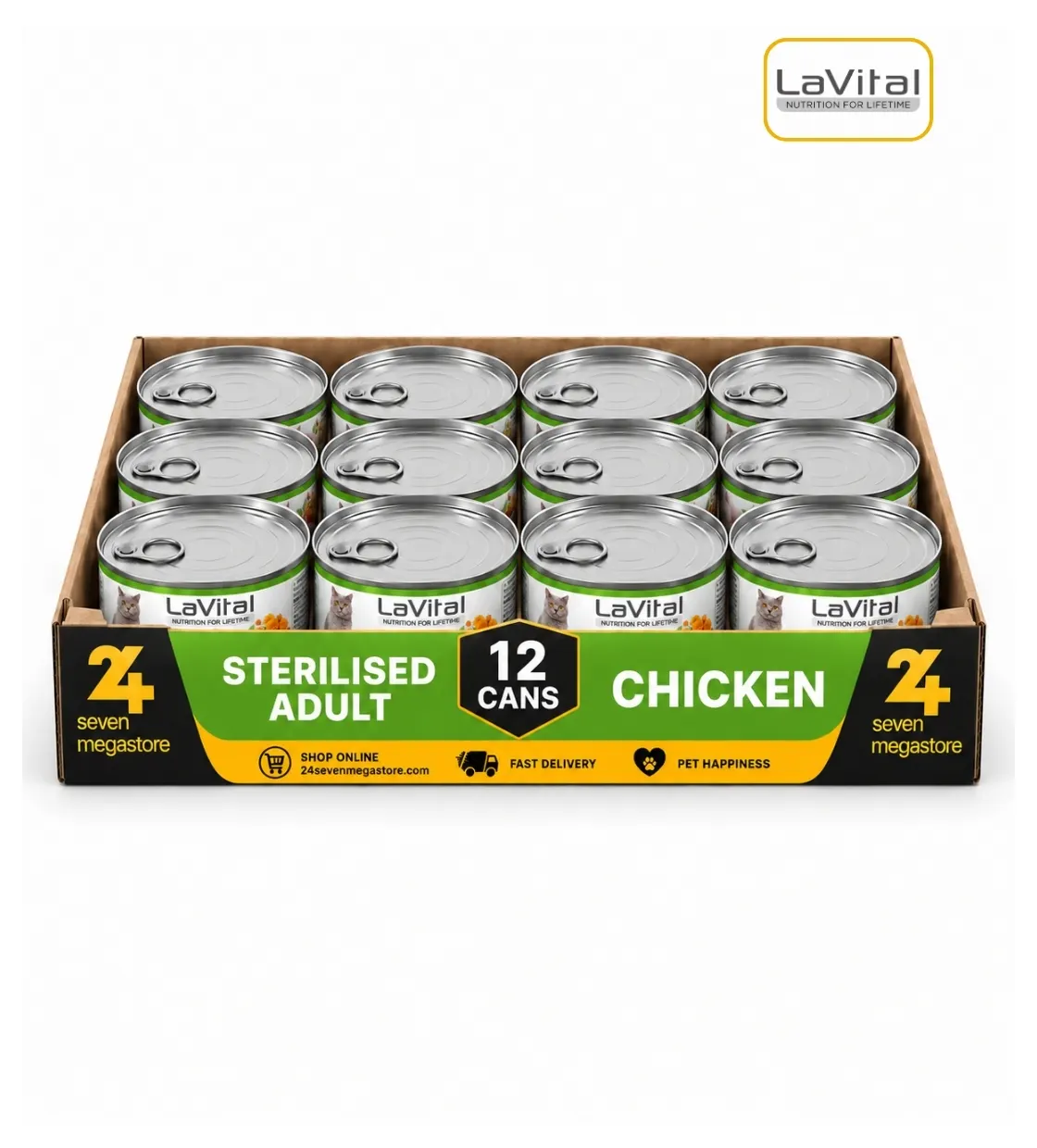 Lavital Chicken, Cranberry and Marigold Pate Sterilised Cat Wet Food x 12pcs
