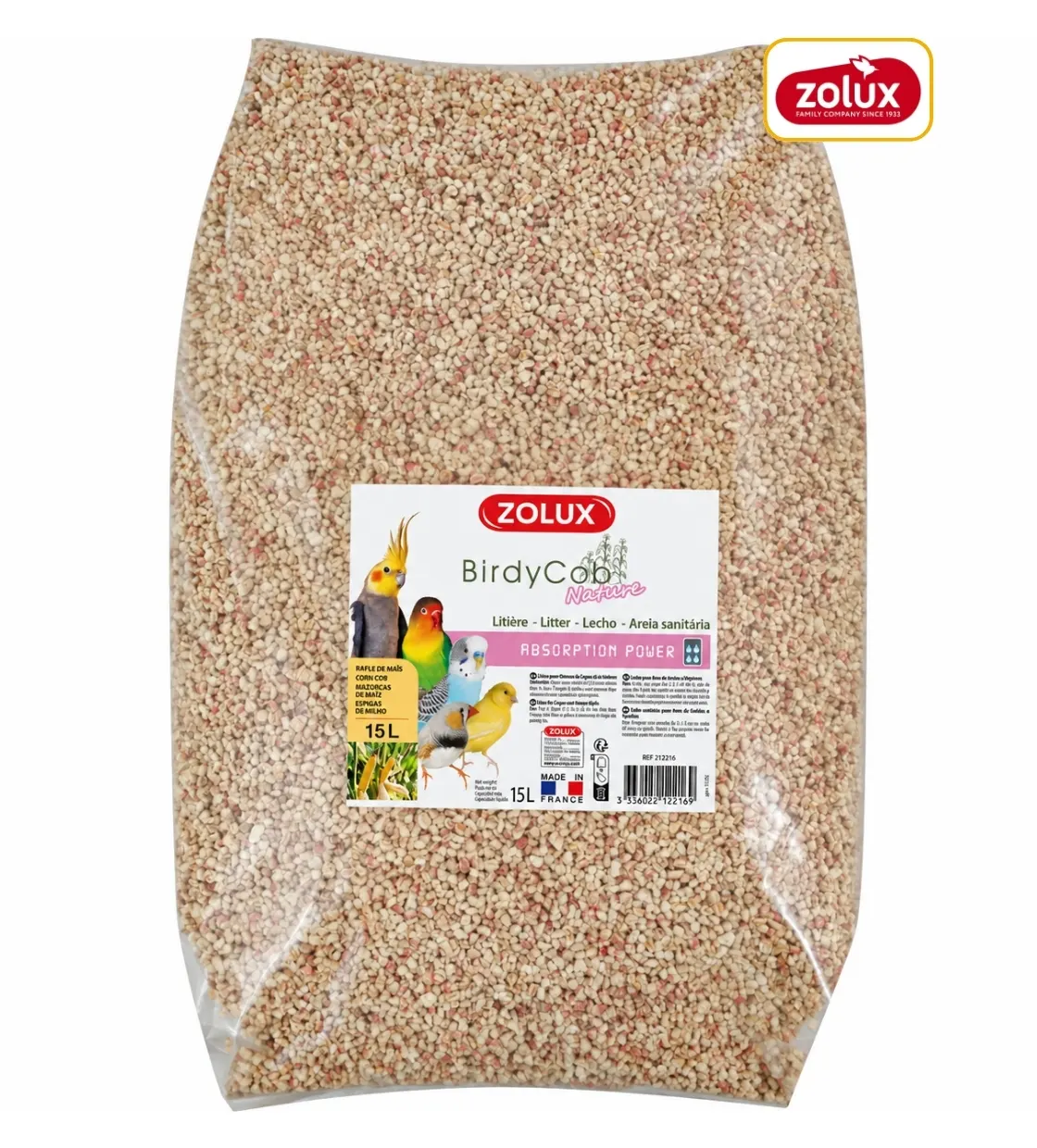 Zolux BirdyCob Nature Bird Litter 15L