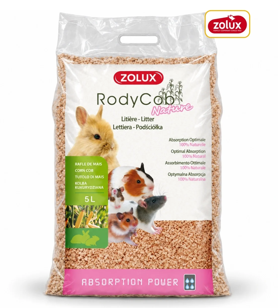 Zolux RodyCob Natural Rodent Litter 5L