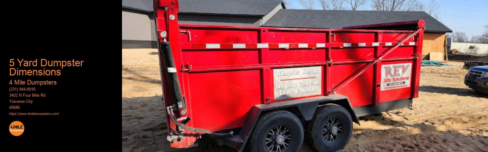 5 Yard Dumpster Dimensions 4 Mile Dumpsters 5 Yard Dumpster Dimensions