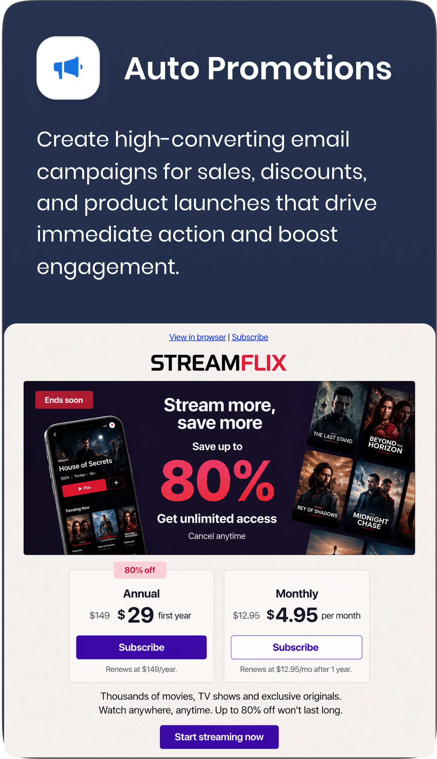 Bulk campaigns card
