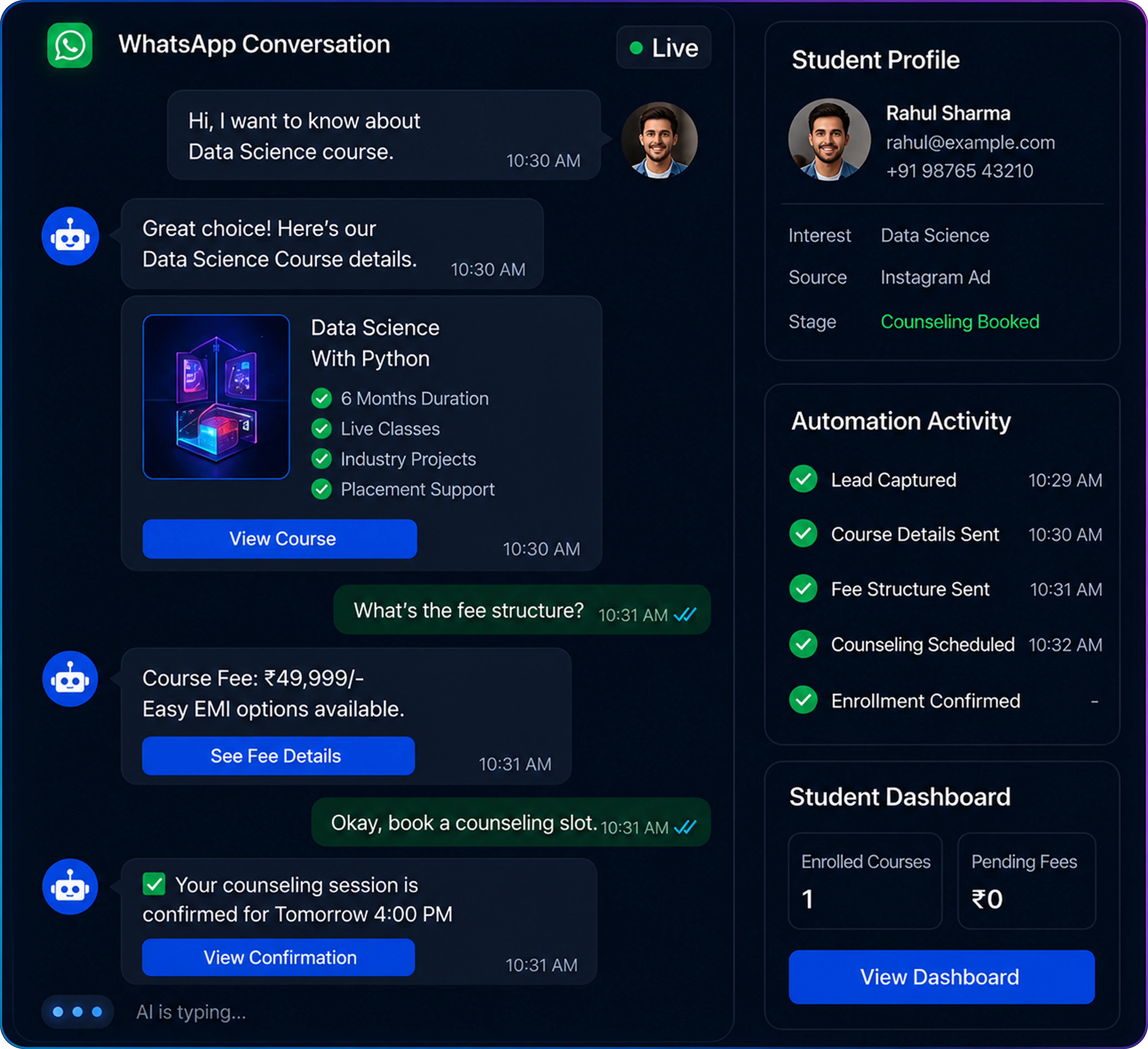 EdTech automation card