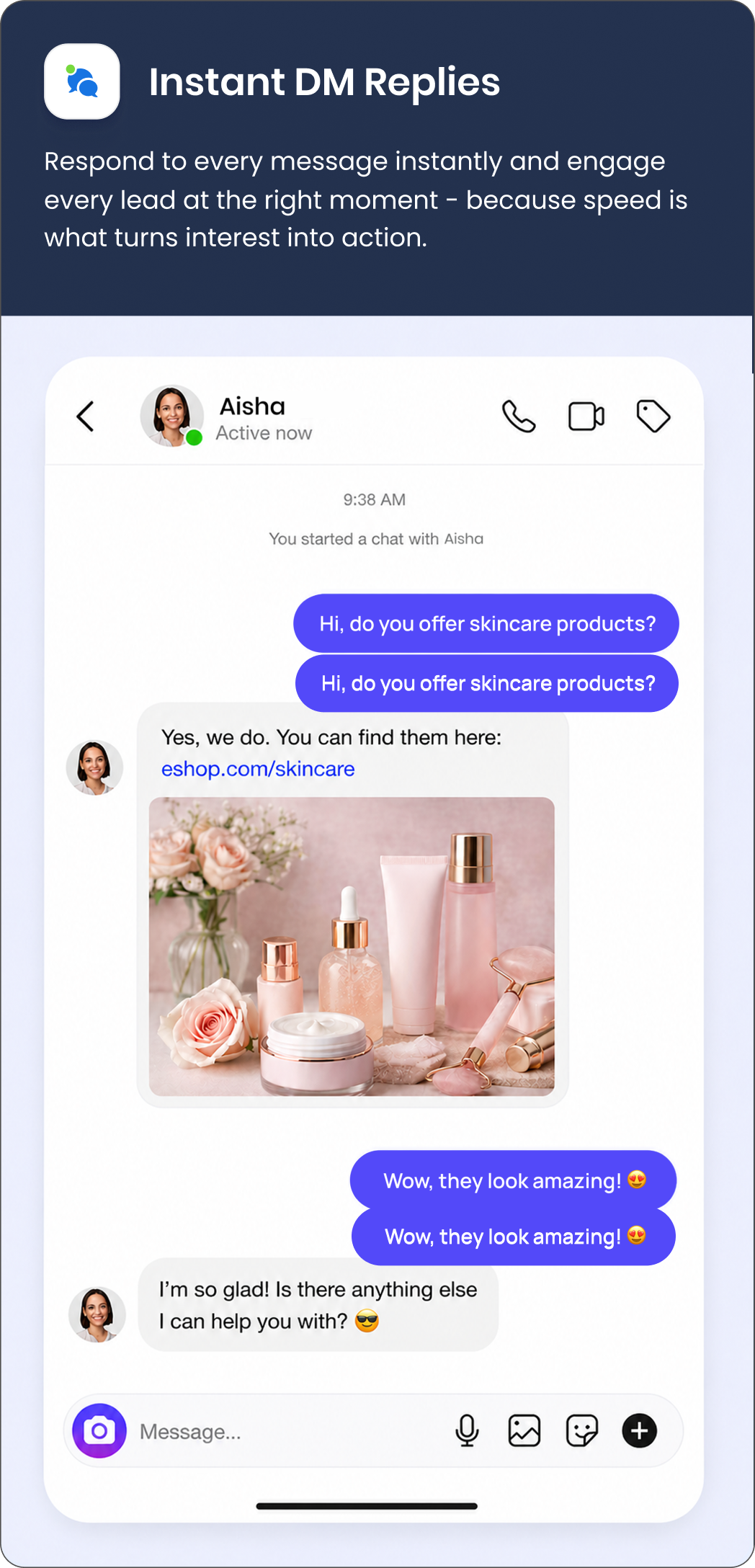 Live chat card