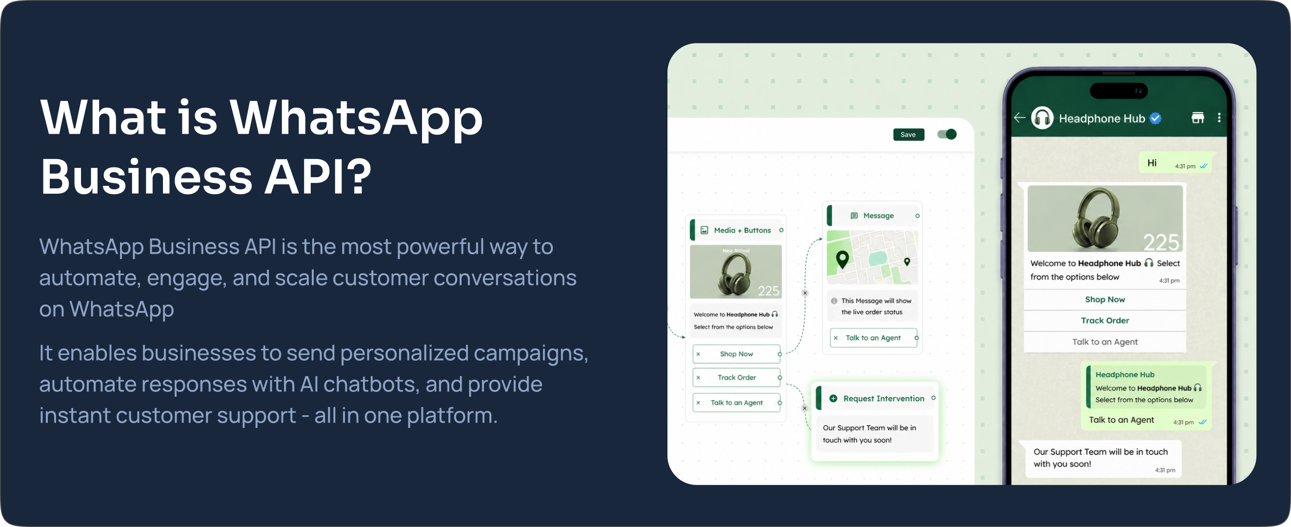 WhatsApp Business API section
